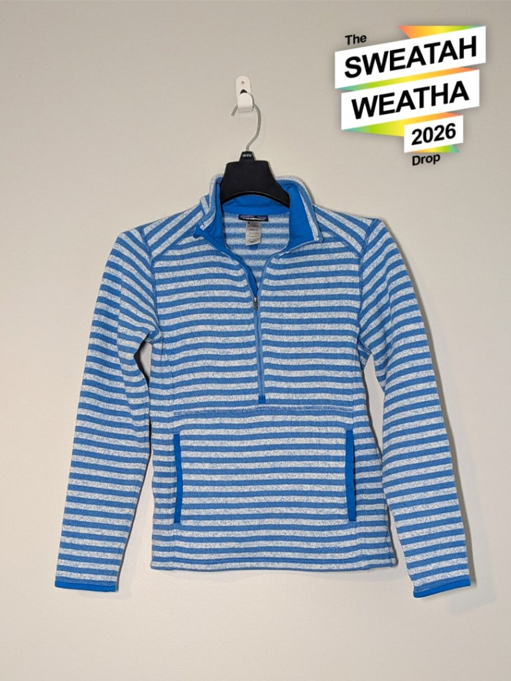 Patagonia Better Sweater Marsupial Pullover Blue Striped XS Fleece Gorpcore